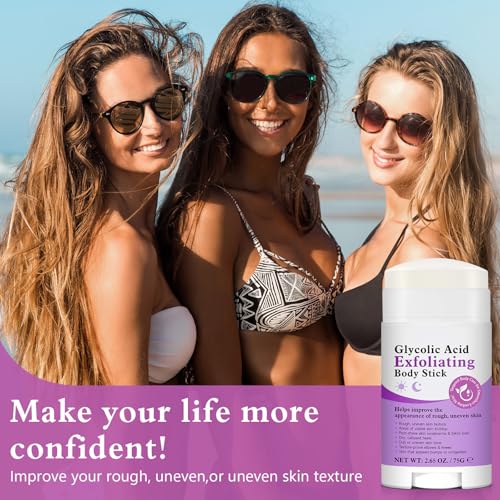 Glycolic Acid Exfoliating Body Stick 75g, Rich in Glycolic Acid, Salicylic Acid & Shea Butter, Smooths Dry & Rough Skin, Gentle Exfoliation, Helps Hydrate, Helps Skin Feel Smoother & More Supple