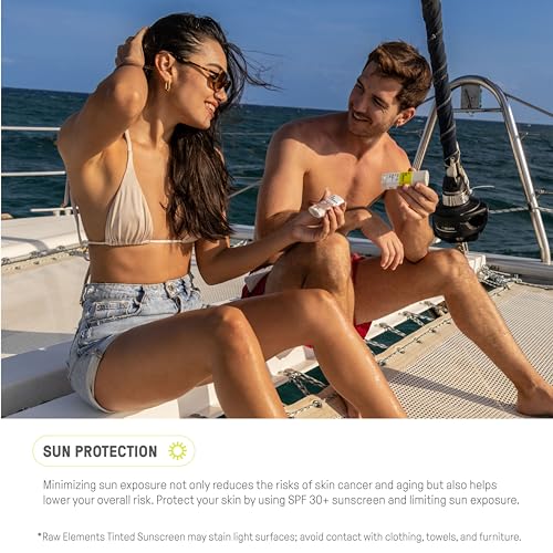 Raw Element Ultra-Moisturizing Face Tint Sunscreen, SPF 30+, Non Toxic Mineral Face Cream, Non Nano Zinc Oxide, Reef Friendly, Safe for All Ages, 0.5 oz, Bronze, Stick Pack of 1