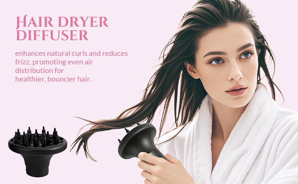 5 in 1 Negative Ion Hair Dryer Brush Blow Dryer Brush Set, Hot Air Styler with Multiple Lengths Suitable for Variable Needs for Hair Curling, 3 Temperature and Wind Settings, Travel Bag Easy to Carry