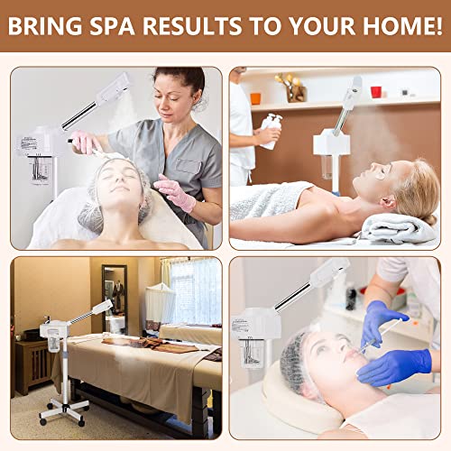 Nova Microdermabrasion Professional Facial Steamer On Wheels Ionic Ozone with Hot Mist Function Stand Facial Steamer for Personal Home Salon Spa Skin Cleaning