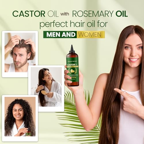 Natural Riches Castor Oil with Rosemary Oil, 8 fl oz, For Stronger, Fuller and Thicker Hair Growth - Organic Castor Oil with Rosemary Oil Premium Grade hair treatment
