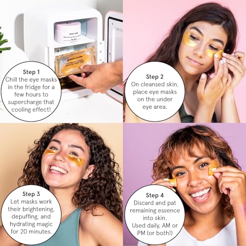 grace & stella Award Winning Under Eye Mask - Birthday Gifts for Women - Gel Eye Patches for Dark Circles, Puffy Eyes, Wrinkles, Undereye Bags - Gifts for Teen Girls Vegan Self Care (48 Pairs, Gold)