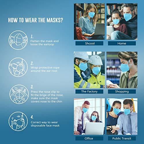 WWDOLL KN95 Face Mask 25 PCs, Multiple Colour 5 Layers KN95 Masks, Filter Efficiency≥95% Protection Against PM2.5 Dust, Air Pollution(Pink, Blue, Grey, Red, Purple)