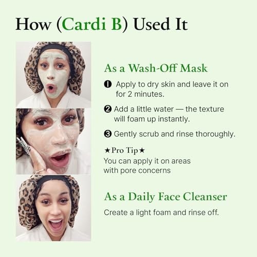 FULLY Green Tomato Clay Mask Cleanser, Cardi B’s Pore Mask Pick for 2-Minute Pore Detox, Blackhead & Sebum Control, 49% Green Tomato Extract, Vegan Fragrance-Free Korean Skincare, 4.05 fl oz