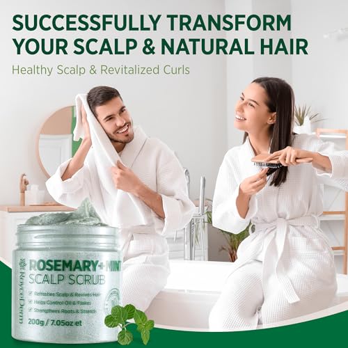 RoyceDerm Rosemary Mint Scalp Scrub Clarifying Scalp Exfoliator Refreshing Clean Scalp, Cooling Micro-Exfoliation with Botanical Extracts, For All Scalp Types (Rosemary Mint Scalp Scrub)