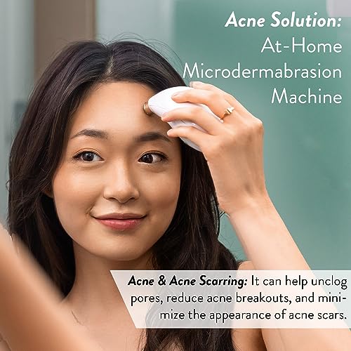 Microderm GLO Diamond Microdermabrasion Machine - Best Gift for Women - Dermabrasion & Anti Aging Wrinkle Skincare - Home Facial Treatment System - Blackhead Remover & Exfoliator for Acne Scars