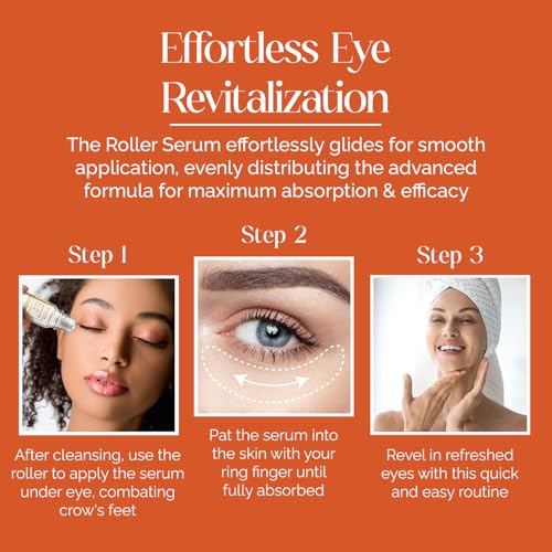 Bella Beauty Vitamin C Under Eye Roller Serum - Dermatologist Tested, Anti Aging, Korean Skin Care - Helps Minimize Dark Circles, Puffiness, Fine Lines - Vegan, Clean Beauty, Cruelty Free - 1.69 Fl Oz