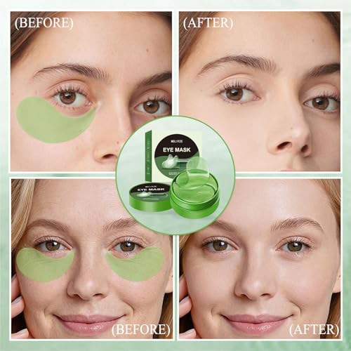 ZACUEEOCY Aloe Vera Eye Masks, 60 Pcs, Puffy Eyes and Dark Circles Treatments – Look Younger and Reduce Wrinkles and Fine Lines Undereye, Improve and Firm eye Skin - Pure Natural Material Extraction