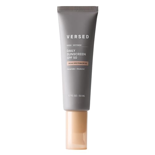 Versed Good Defense Daily Sunscreen for Face - SPF 50 PA++++ Broad Spectrum Chemical Sunscreen for All Skin Types - Lightweight & Hydrating Sun Screen (1.7 oz)
