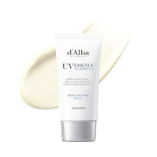 d'alba Piedmont Italian White Truffle Waterfull Essence Sunscreen, Vegan Skincare, Lightweight Sunscreen with BROAD SPECTRUM SPF 50+, Glowy, Safe for all Skin Types, Korean Skin Care (1.69 fl. oz)