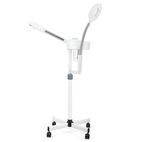 Artist hand Facial Steamer Professional 2 in 1 Hot Face Steamer with 5X LED Magnifying Lamp, Esthetician Face Steamer for Facial Deep Cleansing, Fast Heat Moisturizing for Beauty Salon Spa Home Use