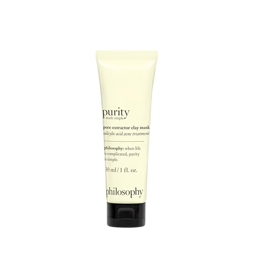 philosophy purity made simple pore extractor clay face mask - with purifying white kaolin clay, salicylic acid & natural exfoliants – removes impurities and reduces the appearance of pores