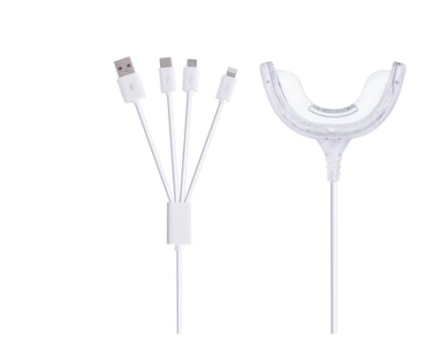 Teeth Whitening Accelerator Light, 32x Blue LED Light Mouth Tray Teeth Whitening Enhancer Light Trays Connected with iPhone/Android/USB for Home Use