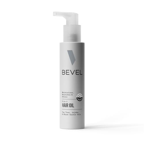 Bevel Essentials 3-in-1 Hair & Scalp Styling Oil for Curly Hair with Tea Tree Oil, Jojoba Oil, and Jamaican Black Castor Oil, 3.4 fl oz (Packaging May Vary)