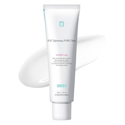 TOSOWOONG Pore Refiner Cream, Pore Minimizer with AHA - Glycolic Acid and Lactic Acid, Oil Control Face Moisturizer for Oily Skin, Texture Smoothing for Fine Lines, Korean Skincare, 50g / 1.76 oz.