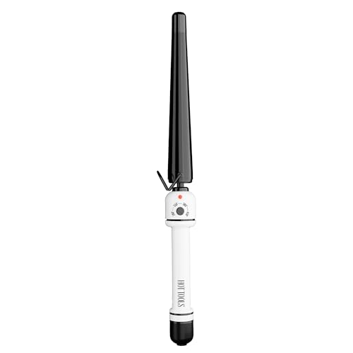 HOT TOOLS Professional Nano Ceramic Extra Long Tapered Curling Iron for Shiny Curls, 3/4 to 1 1/4 Inches