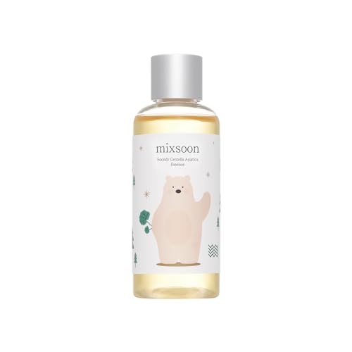 mixsoon Soondy Centella Asiatica Essence-Soothing, Calming and Hydrating for Face, Jeju Island Cica Extracts, Gentle Formula for Balanced, Healthy Skin 100ml / 3.38 fl.oz. Korean Glass Skin Care