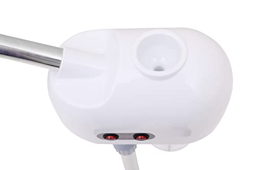 Salonsunny White Facial Steamer with 4 Wheels Rolling Base Design for Face Personal Care Use at Home or Salon