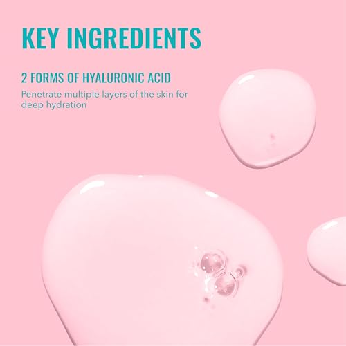 Good Molecules Hyaluronic Acid Serum - 1% Hyaluronic Acid Non-Greasy Ultra hydrating Serum Facial Moisturizer for Plumper Skin, Skin Care for Face