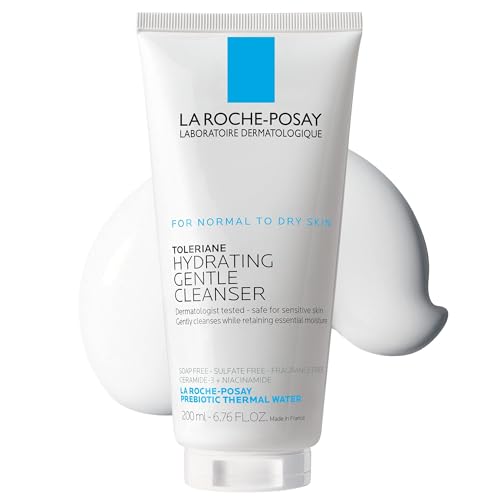 La Roche-Posay Toleriane Hydrating Gentle Face Cleanser, Hydrating Facial Cleanser With Niacinamide + Ceramides, Daily Face Wash For Dry Skin To Normal Skin, Sensitive Skin Tested, Fragrance Free