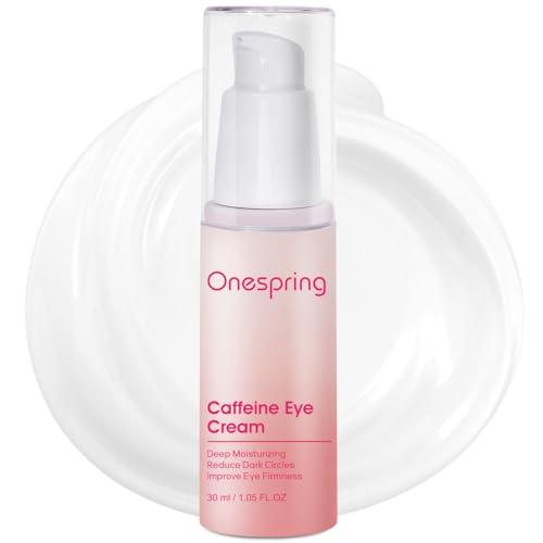 Onespring Eye Cream, Under Eye Cream with Caffeine + Hyaluronic Acid + Vitamin E, for Puffiness, Wrinkles & Fine Lines, Daily Cream for Moisturizing and Hydrating, Skin Care for Face, 1.05 Fl Oz