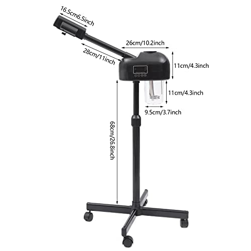 Professional Facial Steamers, Hot Ozone Face Steamer for Facial, Standing Facial Steamer on Wheels, Esthetician Steamer for Salon Beauty and Spa with LCD Operator Panel