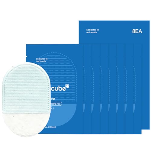 medicube Zero Pore Peel Pads (8ea) | Smoothing Mitt for Face & Body | Rice Extract, Natural AHA & Panthenol | Double-Sided Organic Cotton & Microfiber Pads | Polish for Smooth, Clear Skin