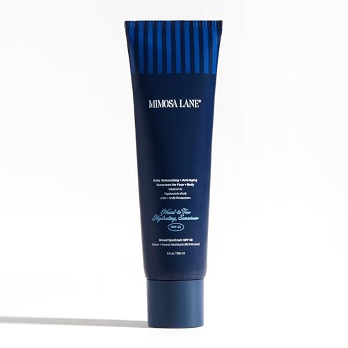 Head-to-Toe Hydrating Sunscreen for Face and Body, Broad Spectrum SPF 45, Daily Moisturizer with Anti-Aging Hyaluronic Acid and Vitamin C, Water Resistant, Fragrance-Free, Vegan, 5.1 oz