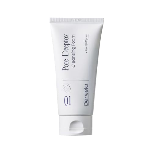 Pore Deeptox Cleansing Foam, Black Charcoal + BHA & Succinic Acid, One-Step Pore-Purifying Cleanser, 10-Weight Hyaluronic, 4.06 fl oz (120 mL) | Korean Face Wash for Oily & Sensitive Skin