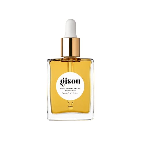 Gisou Honey Infused Hair Oil - Hydrating & Frizz Control Treatment with Mirsalehi Honey, Adds Shine & Heat Protectant for All Hair Types, 1.7 Fl Oz