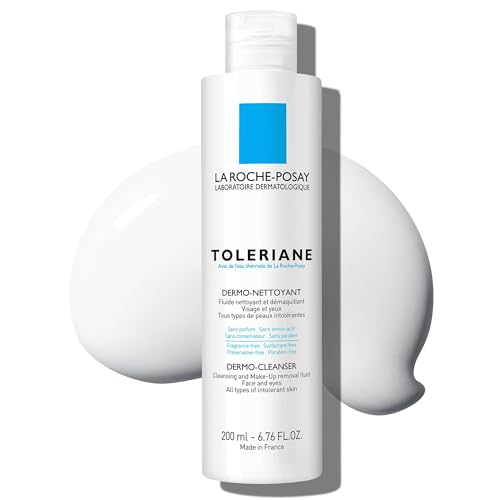La Roche-Posay Toleriane Dermo Facial Cleanser for Face & Eyes, Gentle Face Wash and Makeup Remover, Milky Texture, Fragrance Free, Preservative Free