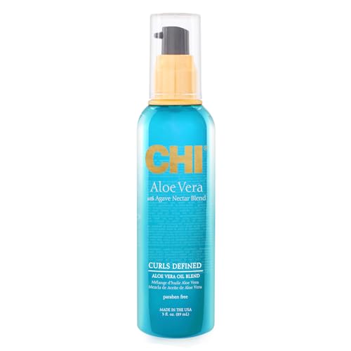 CHI Aloe Vera Oil, Add Strength, Shine & Moisture To Weak Hair, For Curly Hair Types, Sulfate, Paraben, & Cruelty-Free, 3 Oz.