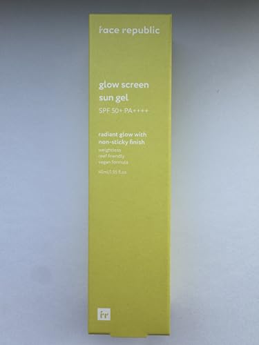 Face Republic Glow Screen Sun Gel 40ml 1.35 fl oz | SPF50+ Broad Spectrum UV Protection | Ultra Lightweight, No White cast | Niacinamide | Reef Safe | Vegan Korean Skin Care