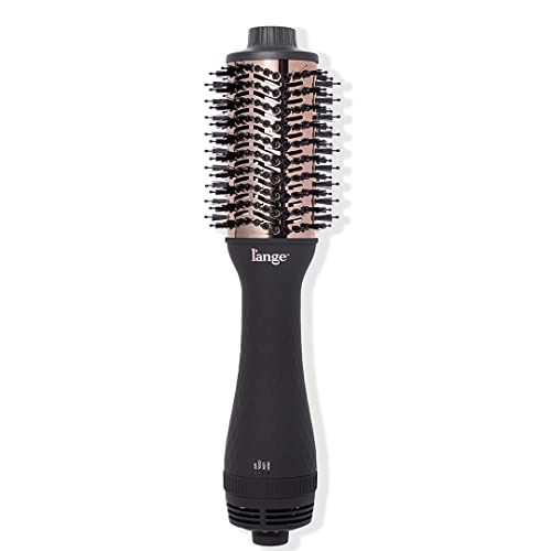 L'ANGE HAIR Le Volume 2-in-1 Titanium Blow Dryer Brush | Hot Air Brush for Hair Drying & Styling | Ionic Oval Barrel for Smooth, Frizz-Free Volume | (Black – 60mm)