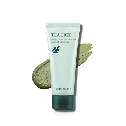 Papa Recipe Tea Tree Mud Mask – Kaolin & Bentonite Clay for Pore Care & Oil Control – Red Bean Exfoliation & Soothing Formula – Korean Skincare