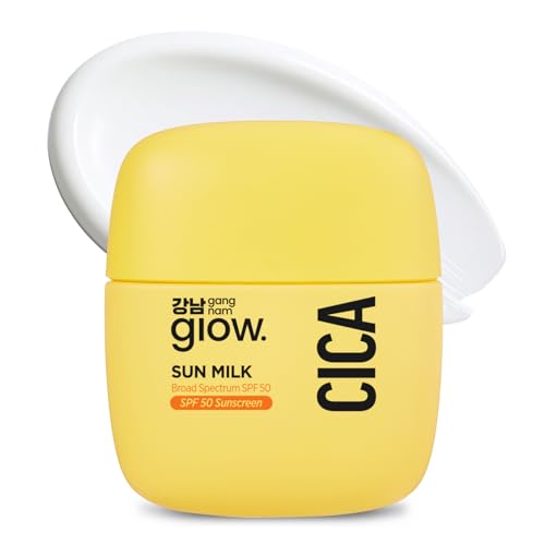 CICA SUN MILK, Moisturizer with SPF 50, Invisible Broad Spectrum Sunscreen for Face, No White Cast, Sun Protection with Cica and Niacinamide, Glow Natural Korean Sunscreen 1.69 fl.oz