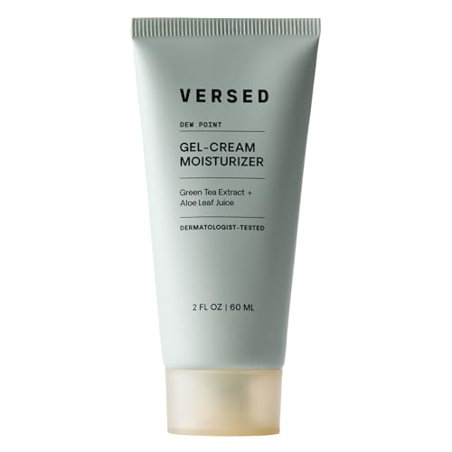 Versed Dew Point Gel Moisturizer For Face - Antioxidant-Rich Gel Cream with Green Tea Extract + Aloe Leaf Juice - Fast Absorbing, Non-Greasy Hybrid Facial Cream for Dry Skin, Vegan (2 fl oz)