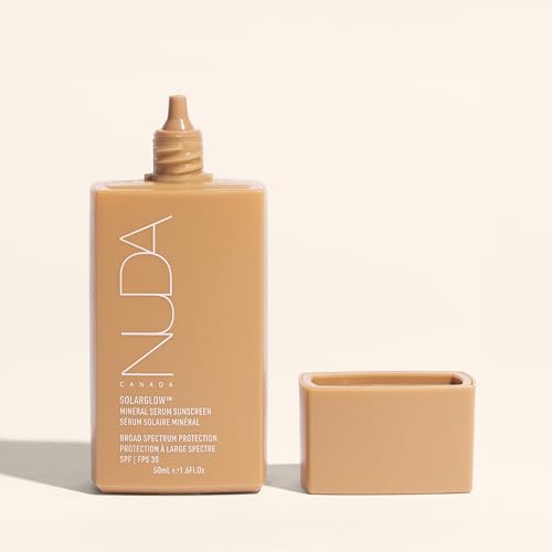 Nuda SolarGlow Mineral Serum Sunscreen | SPF 30 Broad-Spectrum Zinc Oxide Mineral | Non Comedogenic Face for Sensitive Skin | Reef-Friendly Mineral Sunscreen for Face, (50 mL)