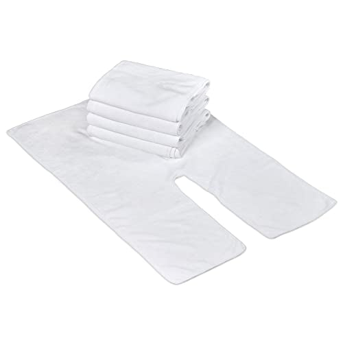 Facial Towels Professional Split Design Microfiber for Spa Steam Esthetician Supplies Salon and Barber Tools (All White)