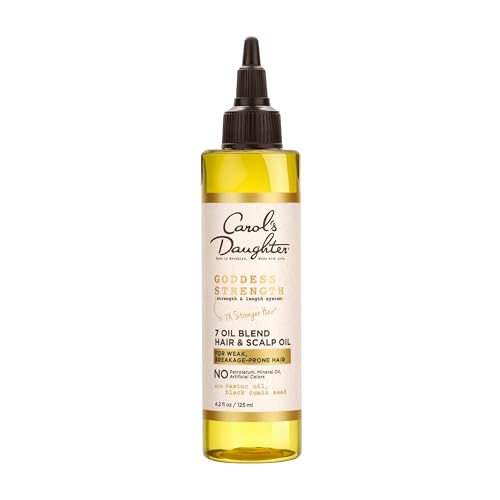 Carol's Daughter Goddess Strength 7 Oil Blend Scalp and Hair Oil for Waves, Coils and Curls, Hair Treatment with Castor Oil, 4.2 Fl Oz