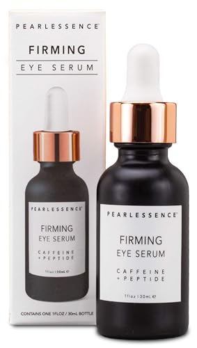 Pearlessence Firming Eye Serum with Caffeine + Peptide – Rejuvenates Puffy Eyes & Reduces Under Eye Bags | Made in USA & Cruelty Free (1oz)