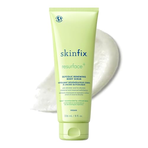 Skinfix Glycolic Renewing Scrub - 8 oz - Dual-Action Exfoliating Body Treatment with Lactic Acid - Smooths Rough Patches, Removes Flakes & Improves Skin Texture - Vegan, Cruelty Free