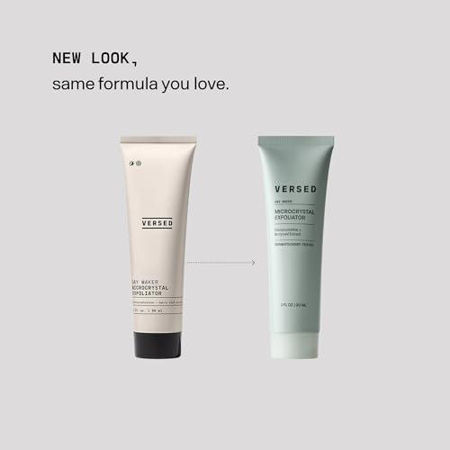 Versed Day Maker Microcrystal Exfoliating Cleanser - Creamy Facial Wash Helps Clear Dead Skin Cells - Microcrystalline, Biodegradable Alternative to Microbeads - Vegan (3 fl oz)