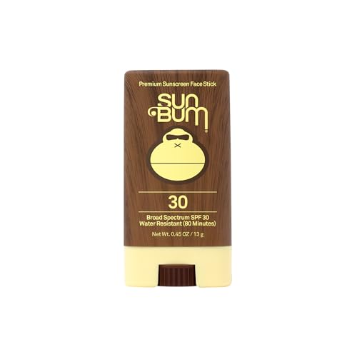 Sun Bum Original SPF 30 Face Stick Sunscreen - Water-Resistant Broad Spectrum Facial Sunscreen with Vitamin E - Hawaii 104 Act Compliant (Without Octinoxate & Oxybenzone) - Travel Friendly - 0.45 oz