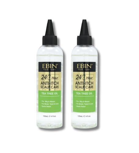 EBIN NEW YORK Tea Tree Oil Hair Spray – 2x 24 Hour Anti Itch Scalp Care 120ml Soothing Tea Tree Hair Oil & Scalp Reception for Dryness and Dandruff Relief – Gift Set (2 Items)