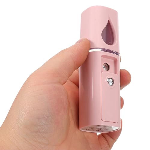 Mini Facial Steamer Portable Face Humidifier 20ml USB Rechargeable Pink Handheld Facial Steamer for Deep Cleaning and Skin Hydration at Home and Travel