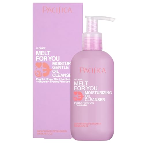 Pacifica Melt For You Facial Cleansing Oil – Hydrating Daily Face Wash & Makeup Remover Oil Cleanser for All Skin Types, Gentle Non-Comedogenic, Vegan, Clean Beauty, Dermatologist Tested 8 fl oz