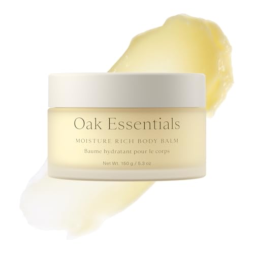Oak Essentials Moisture Rich Body Balm | Ultra-Hydrating Body Cream with Sea Buckthorn Oil, Cocoa Butter & Coconut Oil, 5.3 Oz