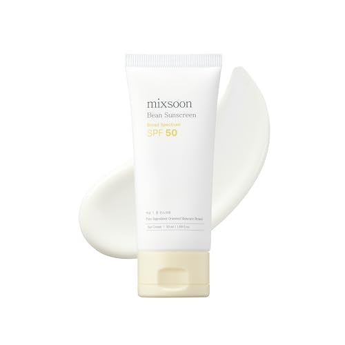 mixsoon Bean Sunscreen-Lightweight Airy Texture SPF 50 Korean Sunscreen for Face, No White Cast, Non-Sticky Stocking Stuffers 50ml / 1.69 fl.oz. Korean Glass Skin Care