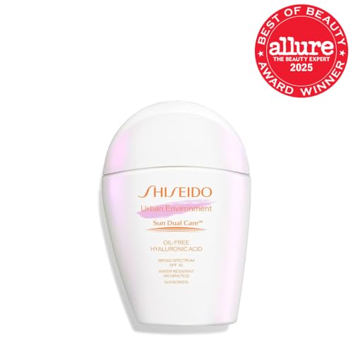 Shiseido Urban Environment Oil-Free Sunscreen SPF 42 - Protects, Hydrates, Mattifies & Works as Face Primer - Water Resistant for 40 Minutes - Non-Comedogenic